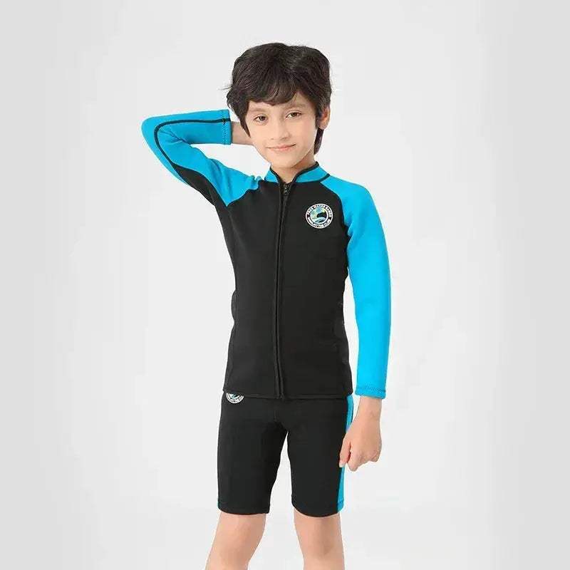 Kids Neoprene Wetsuit 2mm Highly Stretchy Two-Piece Surfing - ToylandEU