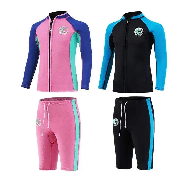 Kids Neoprene Wetsuit 2mm Highly Stretchy Two-Piece Surfing - ToylandEU