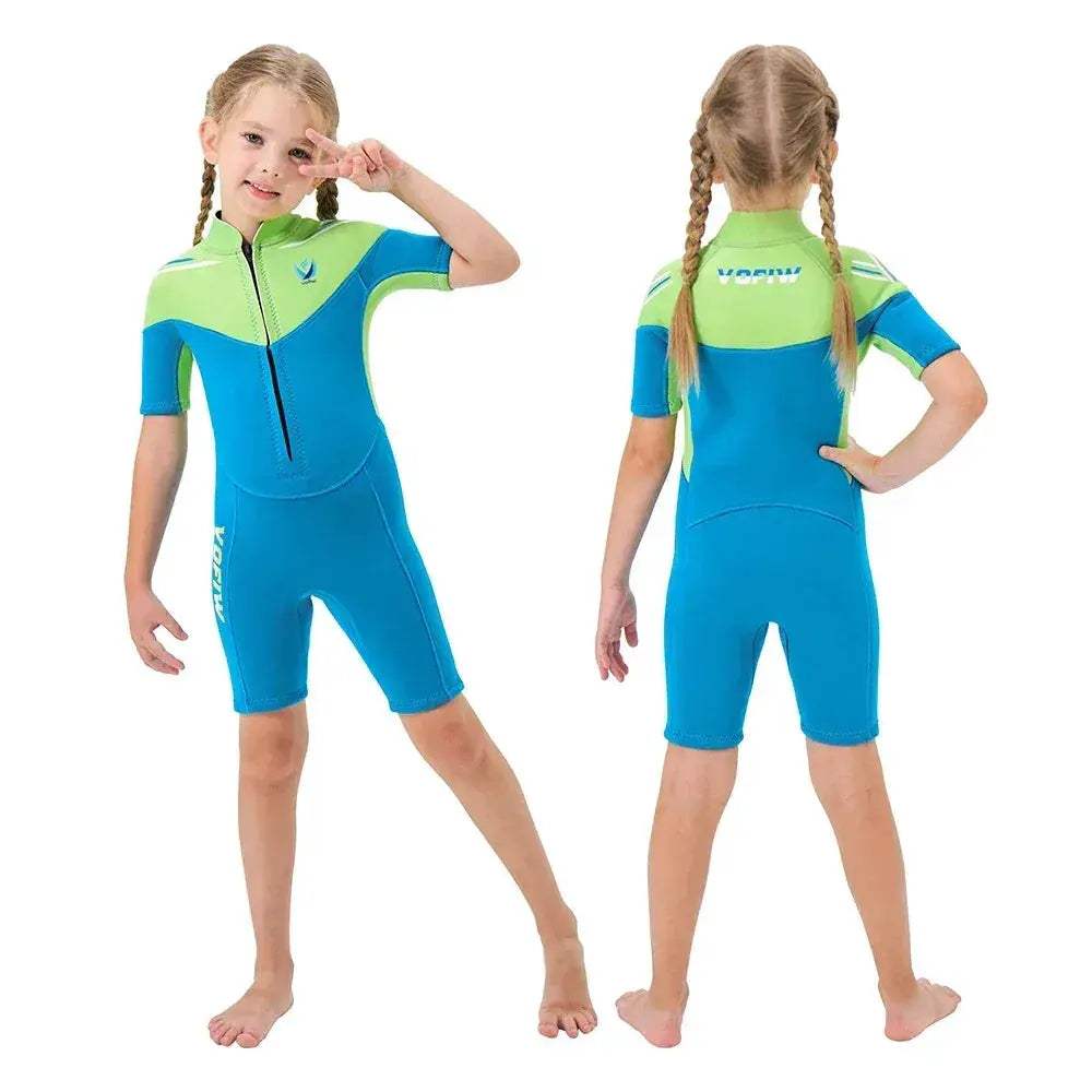 Kids Neoprene Wetsuit With Front Zip For Surfing Warmth - ToylandEU