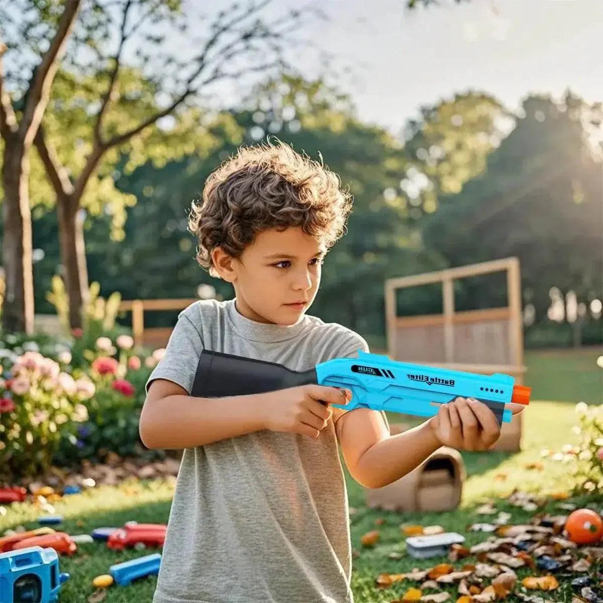  Kids Outdoor Dual Handles Foam Dart Blaster Gun Safe Ammo Soft Bullet Multi Colors Battle Toy -  ToylandEU™