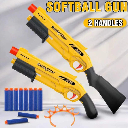  Kids Outdoor Dual Handles Foam Dart Blaster Gun Safe Ammo Soft Bullet Multi Colors Battle Toy -  ToylandEU™