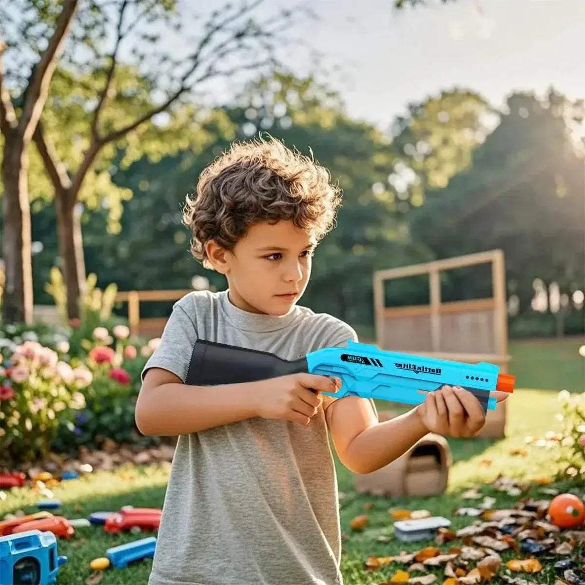  Kids Outdoor Dual Handles Foam Dart Blaster Gun Safe Ammo Soft Bullet Multi Colors Battle Toy -  ToylandEU™