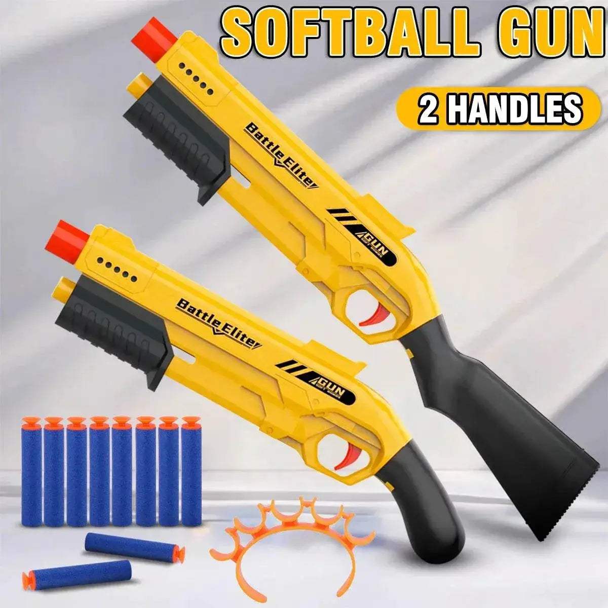  Kids Outdoor Dual Handles Foam Dart Blaster Gun Safe Ammo Soft Bullet Multi Colors Battle Toy -  ToylandEU™