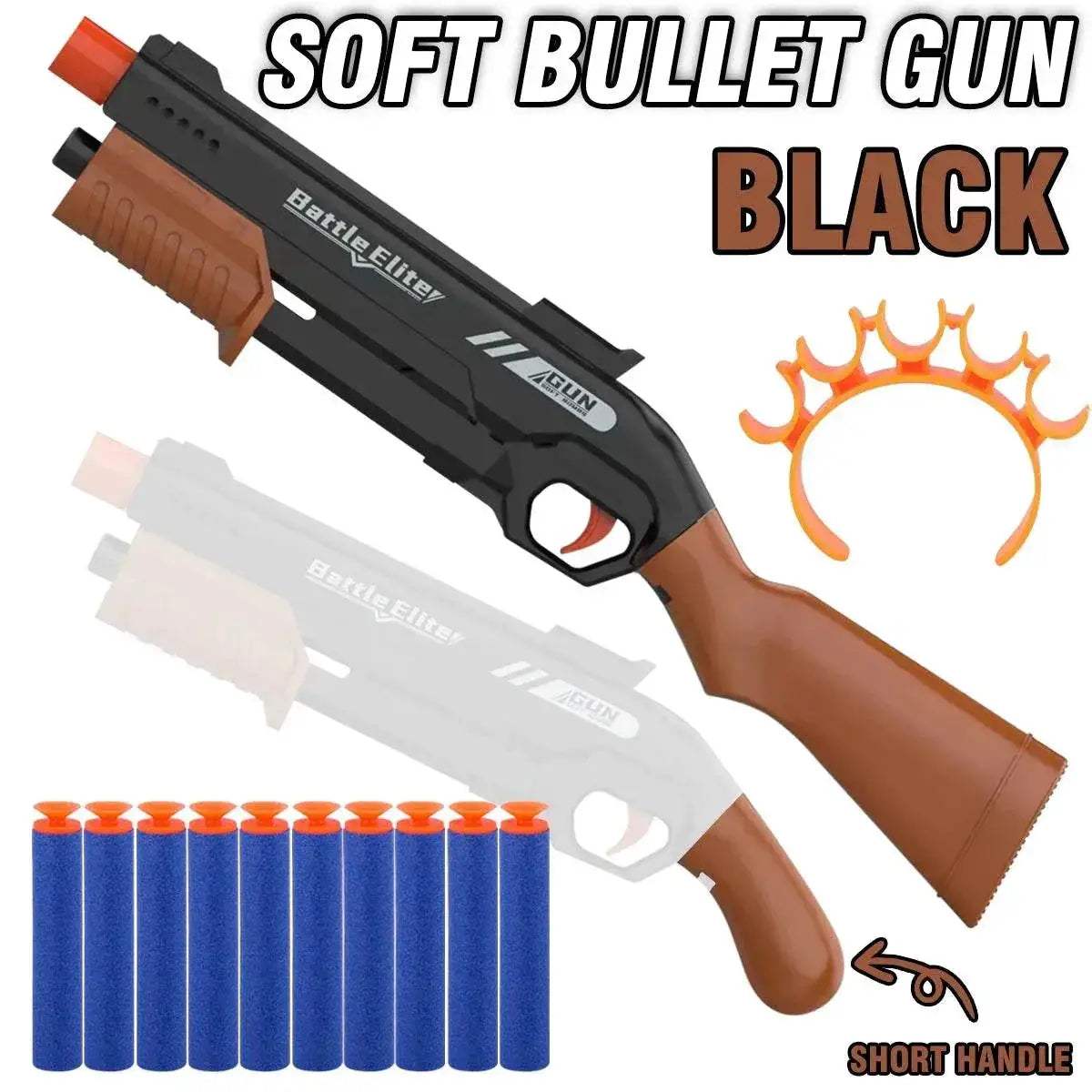  Kids Outdoor Dual Handles Foam Dart Blaster Gun Safe Ammo Soft Bullet Multi Colors Battle Toy -  ToylandEU™