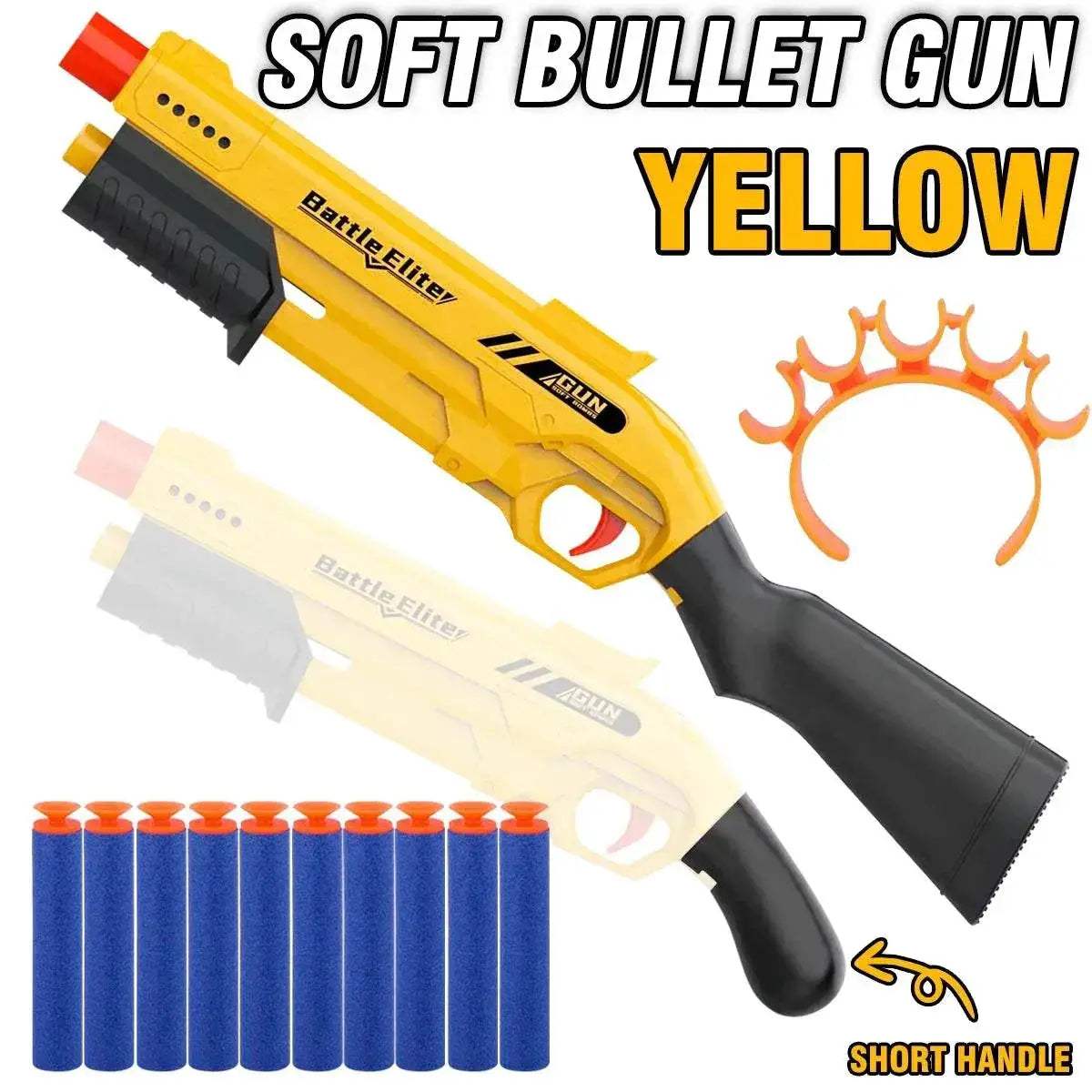  Kids Outdoor Dual Handles Foam Dart Blaster Gun Safe Ammo Soft Bullet Multi Colors Battle Toy -  ToylandEU™