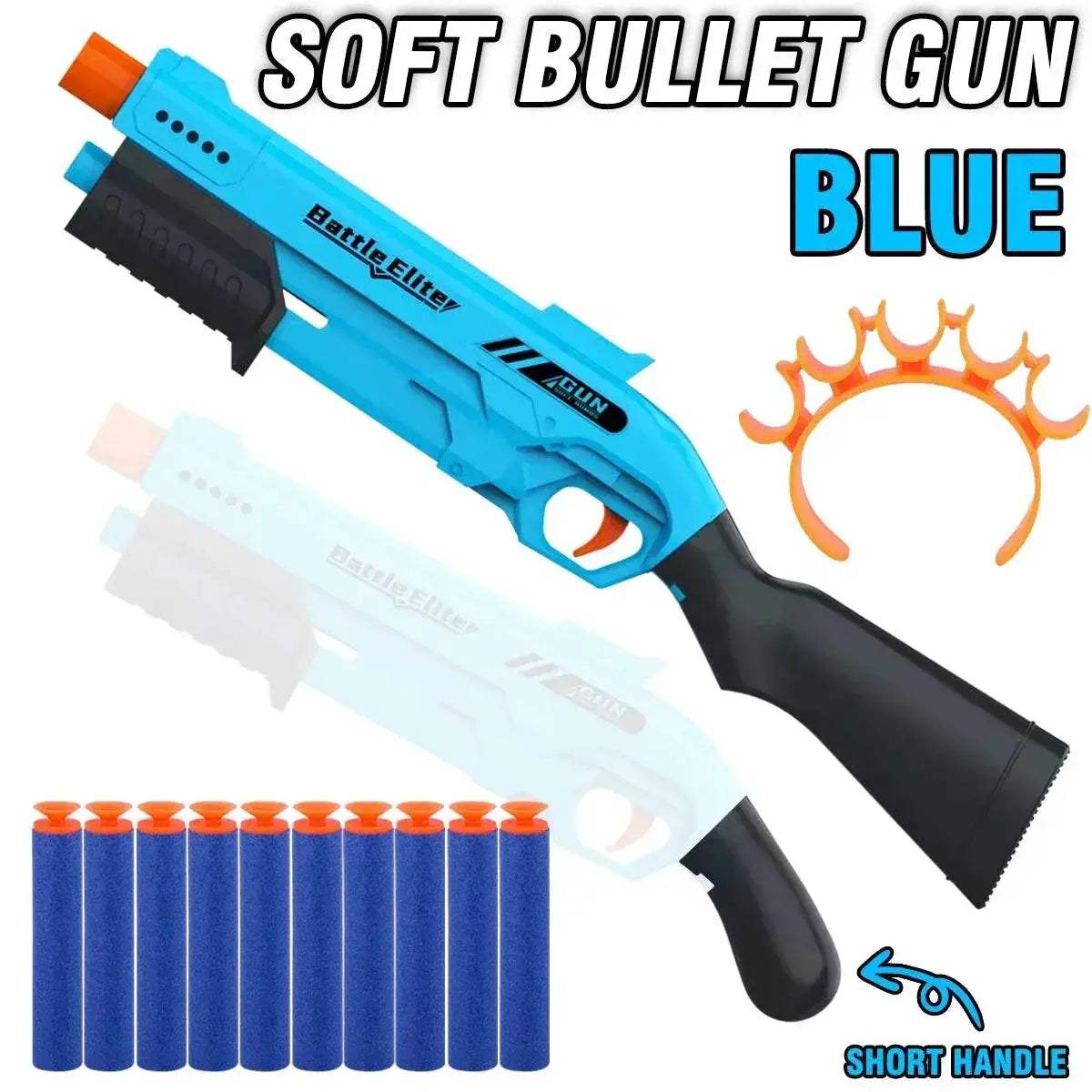  Kids Outdoor Dual Handles Foam Dart Blaster Gun Safe Ammo Soft Bullet Multi Colors Battle Toy -  ToylandEU™