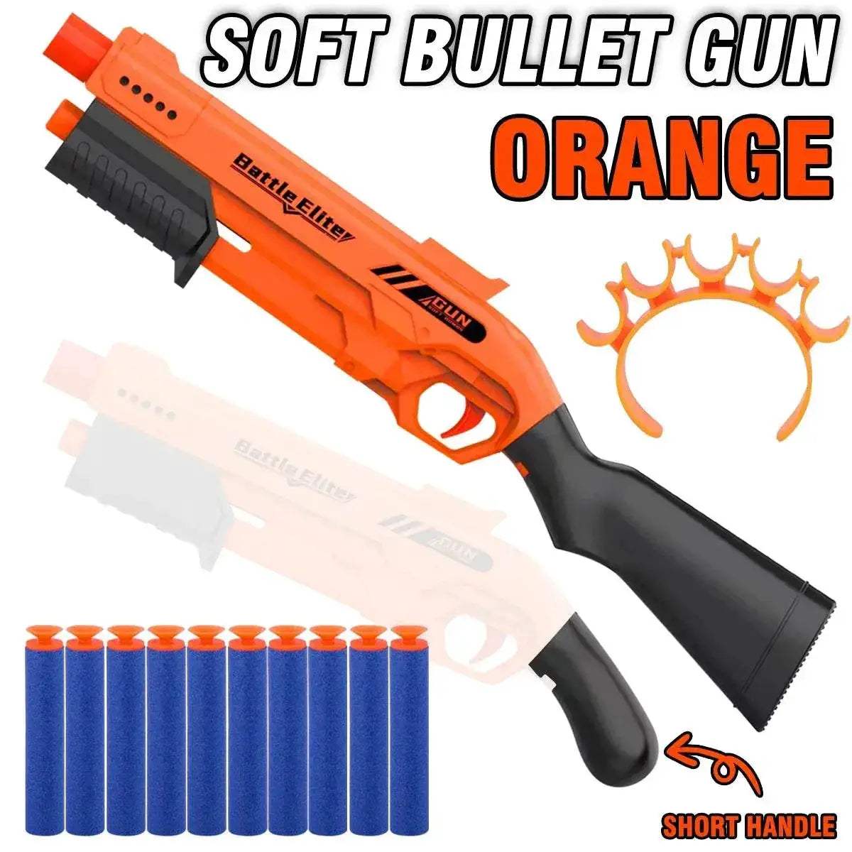  Kids Outdoor Dual Handles Foam Dart Blaster Gun Safe Ammo Soft Bullet Multi Colors Battle Toy -  ToylandEU™