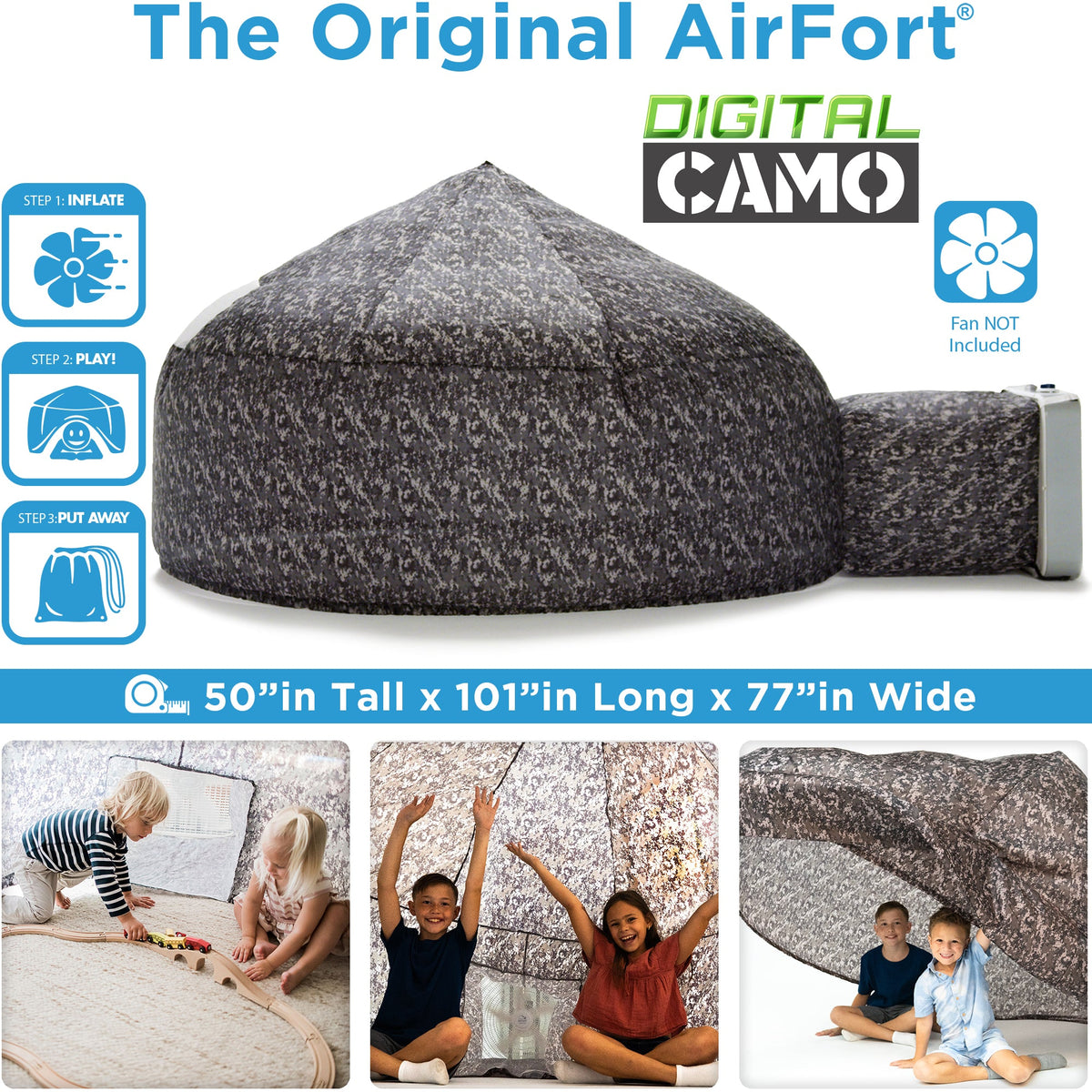 Kids Outdoor Play Fort | Digital Camo Design | Toylandeu™