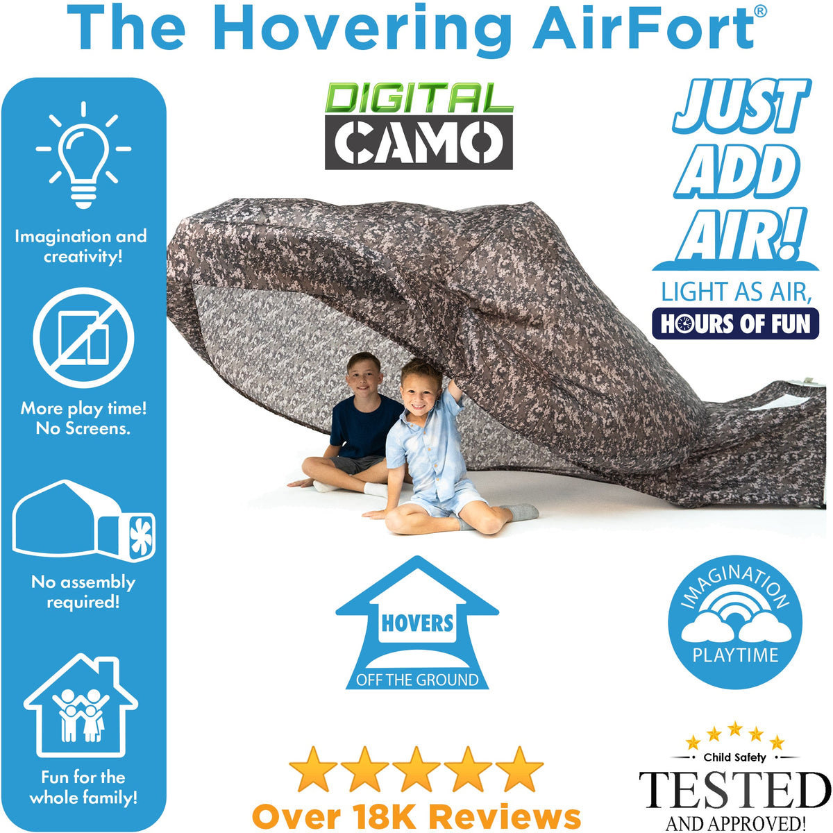 Kids Outdoor Play Fort | Digital Camo Design | Toylandeu™
