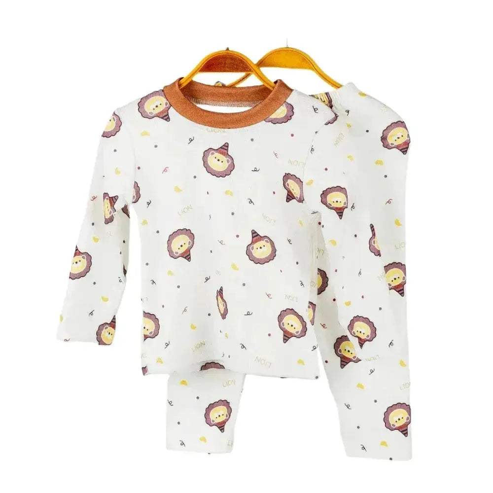 Kids Pajama Set Autumn Warm Cartoon Pattern Sleepwear - ToylandEU