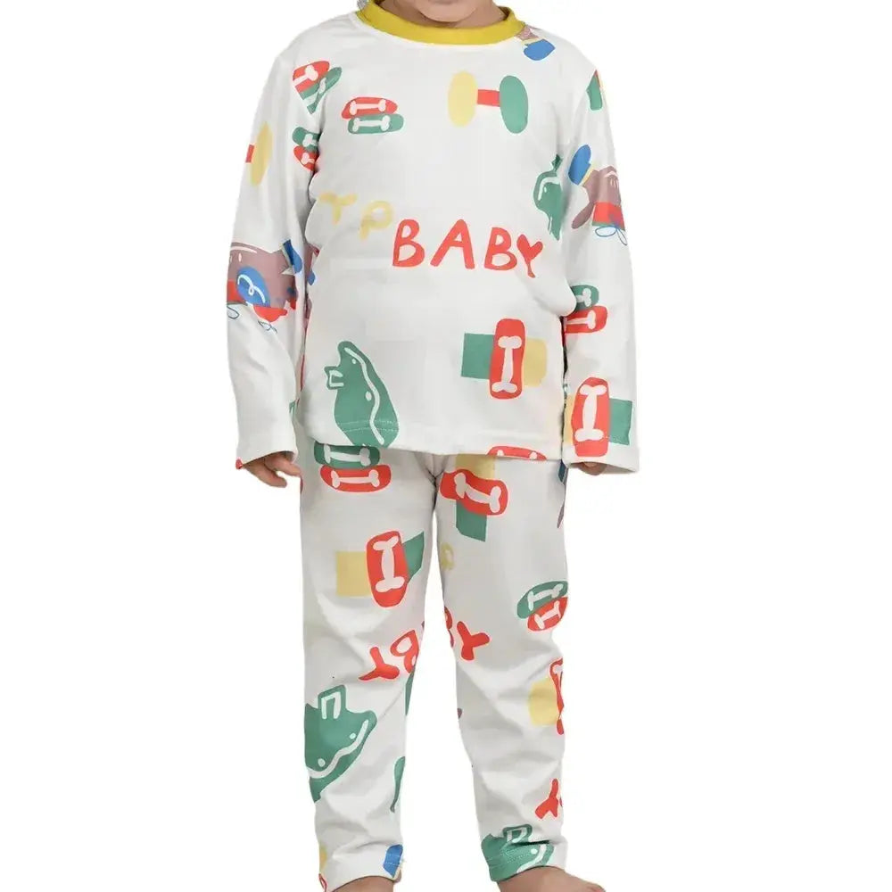Kids Pajama Set Soft Cotton Cartoon Patterns For Cozy Sleep - ToylandEU