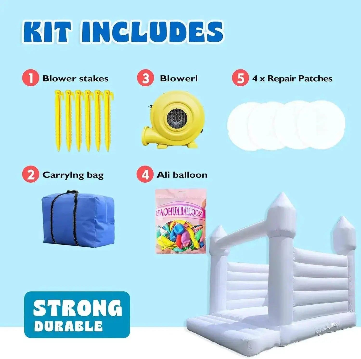  Kids Party Large 13x13ft Inflatable White Bounce House -  ToylandEU™