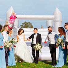 Kids Party Large 13x13ft Inflatable White Bounce House - ToylandEU