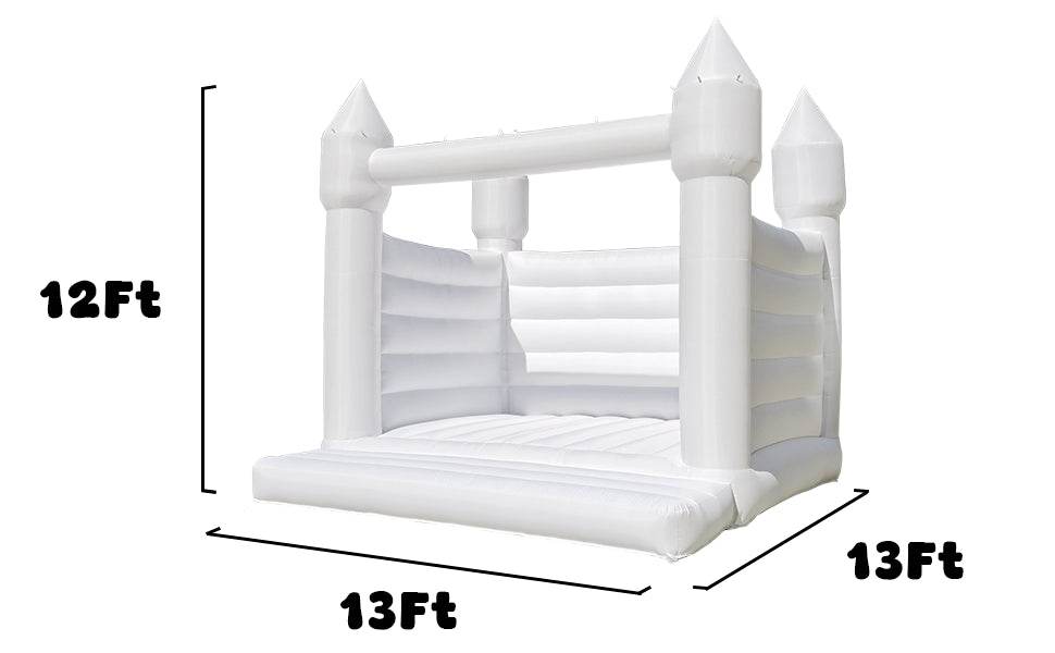 Kids Party Large 13x13ft Inflatable White Bounce House - ToylandEU