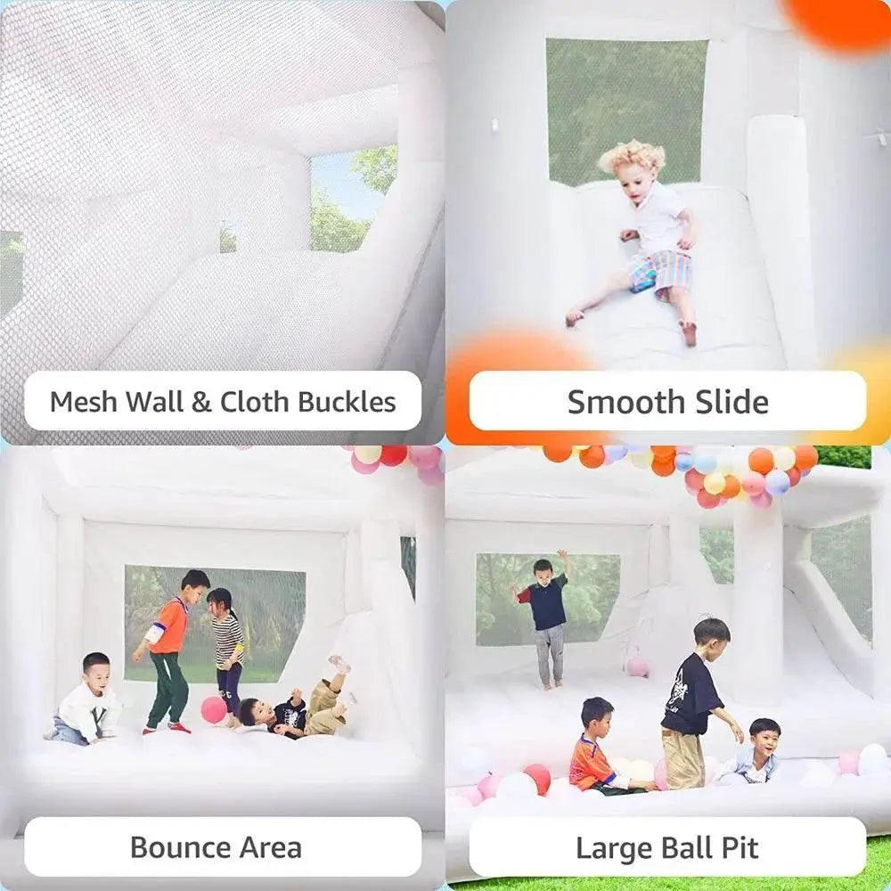  Kids Party Large 15x13ft Inflatable White Bounce House -  ToylandEU™