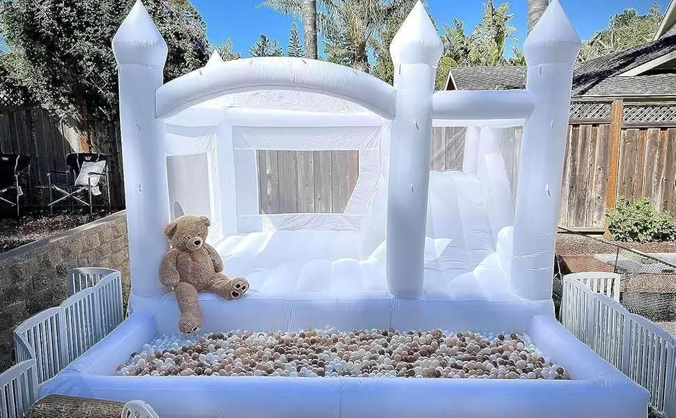  Kids Party Large 15x13ft Inflatable White Bounce House -  ToylandEU™