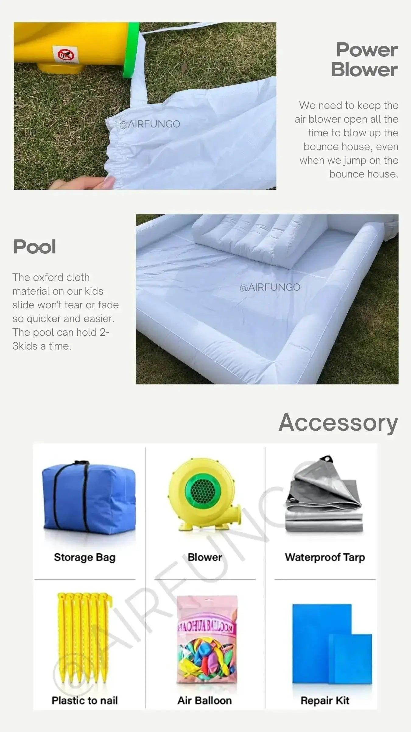  Kids Party Large 15x13ft Inflatable White Bounce House -  ToylandEU™