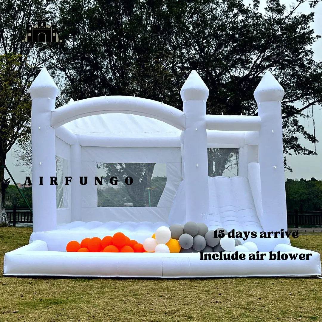 Kids Party Large 15x13ft Inflatable White Bounce House - ToylandEU