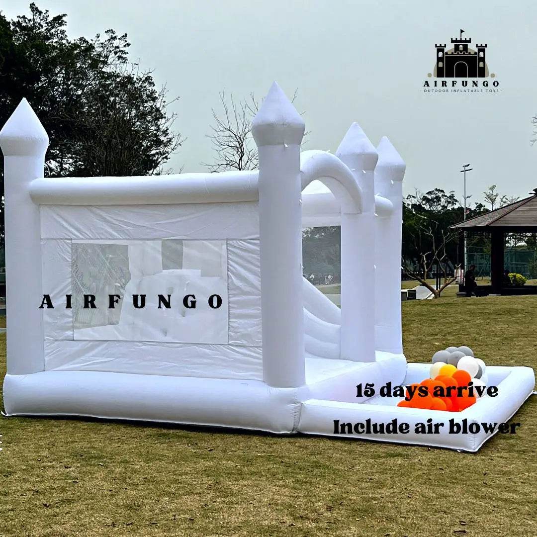Kids Party Large 15x13ft Inflatable White Bounce House - ToylandEU
