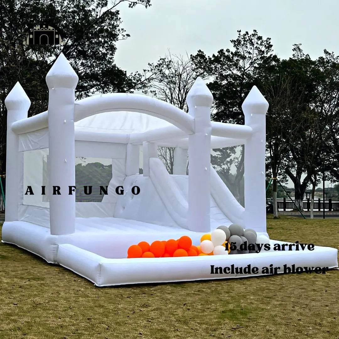 Kids Party Large 15x13ft Inflatable White Bounce House - ToylandEU