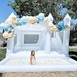 Kids Party Large 15x13ft Inflatable White Bounce House - ToylandEU