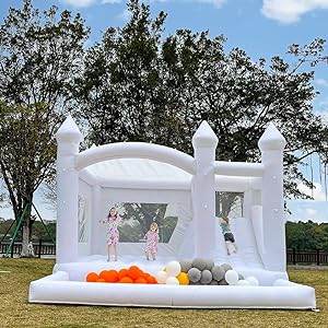 Kids Party Large 15x13ft Inflatable White Bounce House - ToylandEU