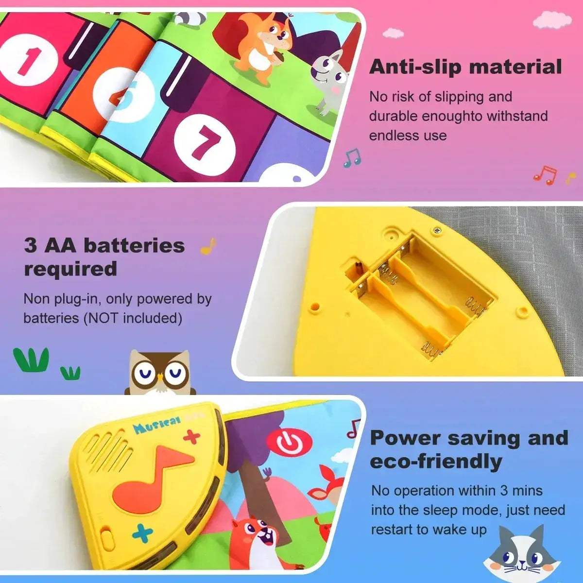 Kids Piano Mat Educational Toy With Animal Sounds - ToylandEU