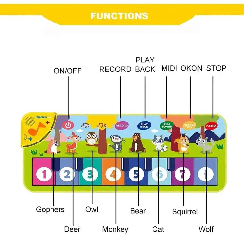 Kids Piano Mat Floor Keyboard Dance Rug For Musical Fun - ToylandEU