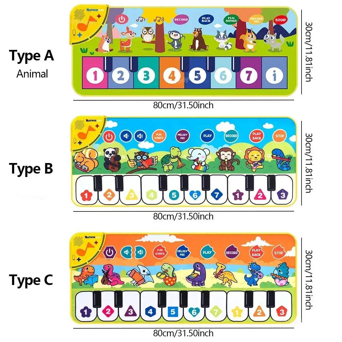 Kids Piano Mat Floor Keyboard Dance Rug For Musical Fun - ToylandEU