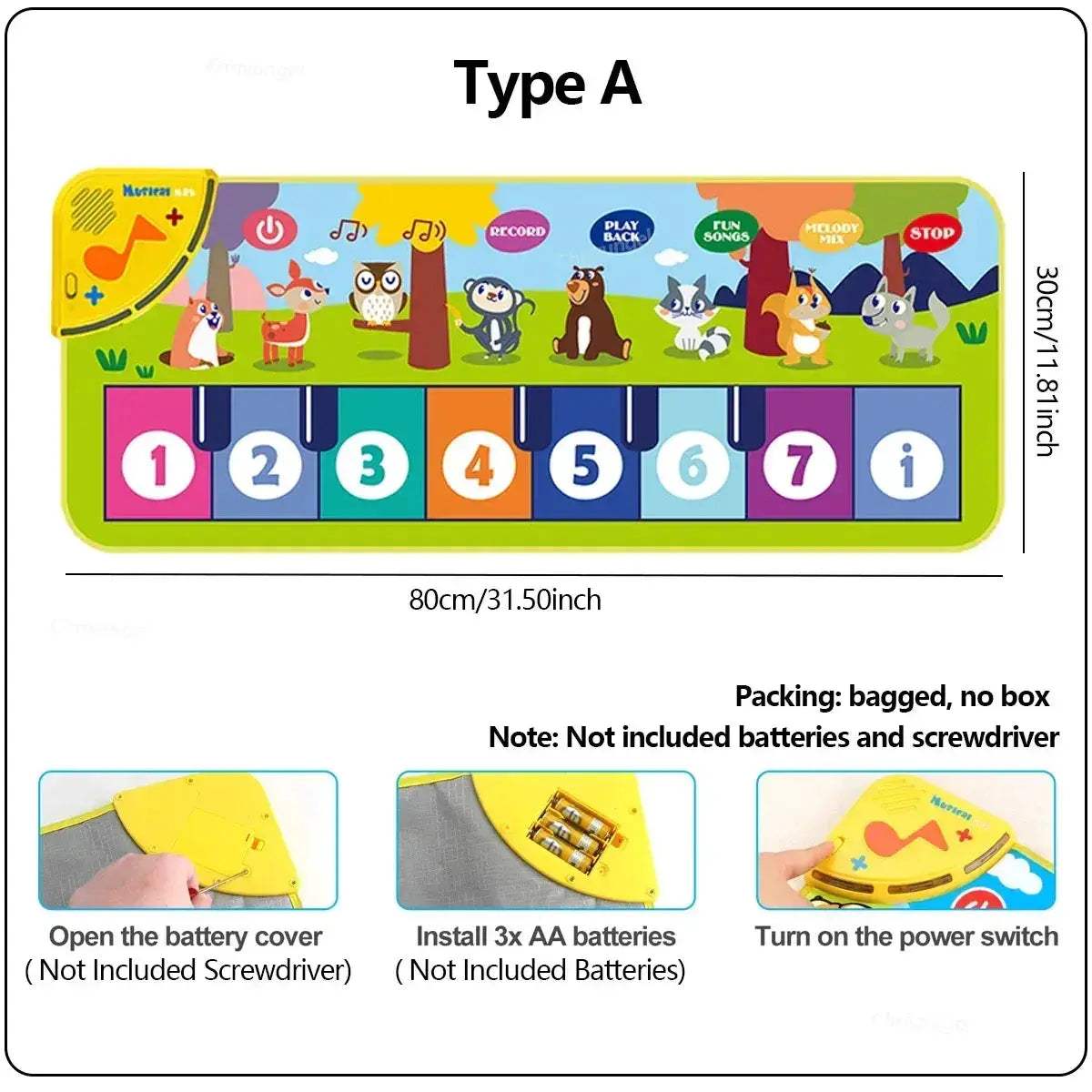 Kids Piano Mat Floor Keyboard Dance Rug For Musical Fun - ToylandEU
