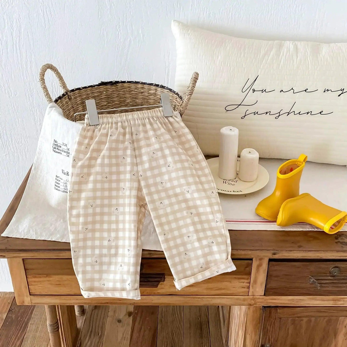  Kids Plaid Pants Elastic Waist Unisex|Zhejiang Choice -  ToylandEU™
