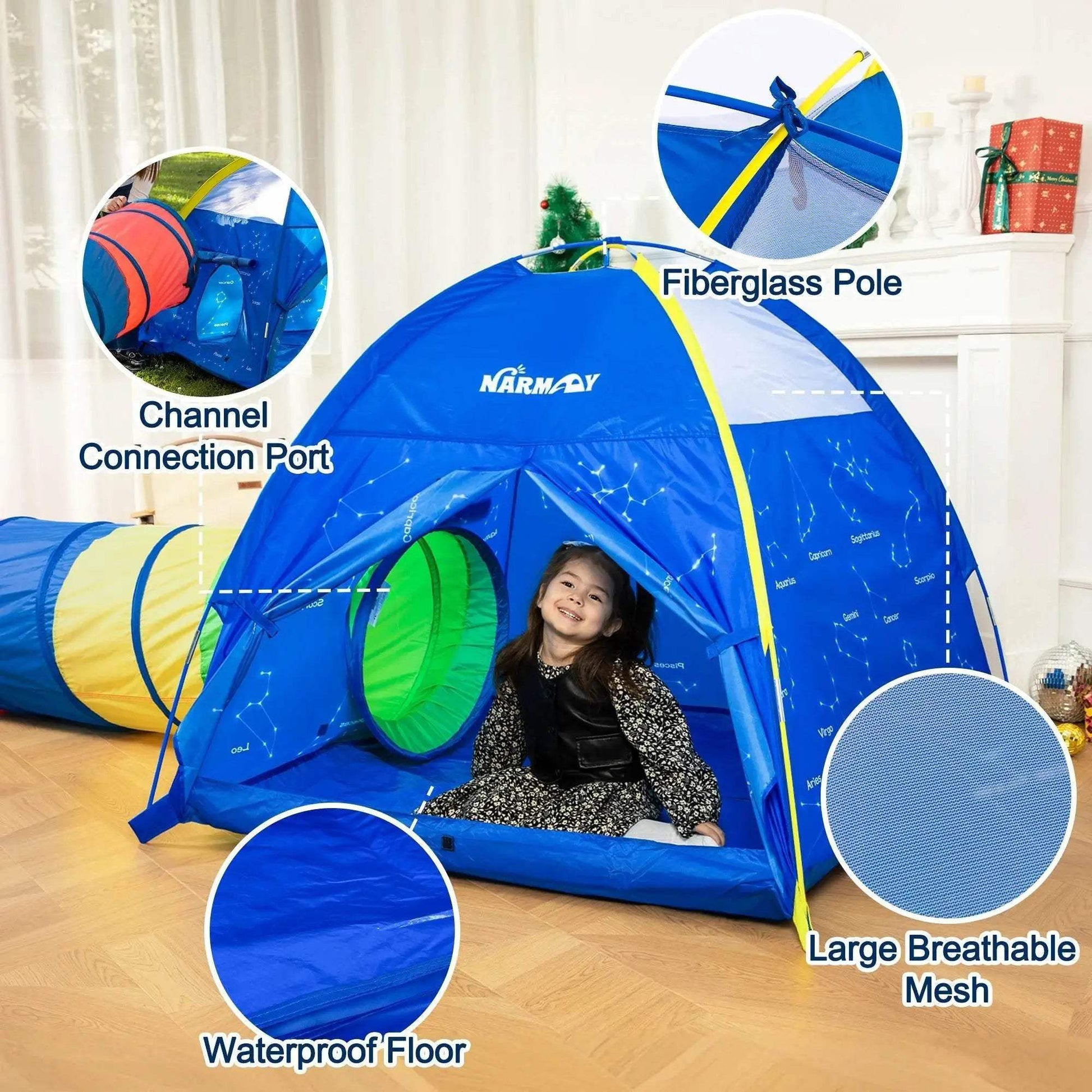 Kids Play Tent Blue Starry Sky Dome Tent for Fun - ToylandEU