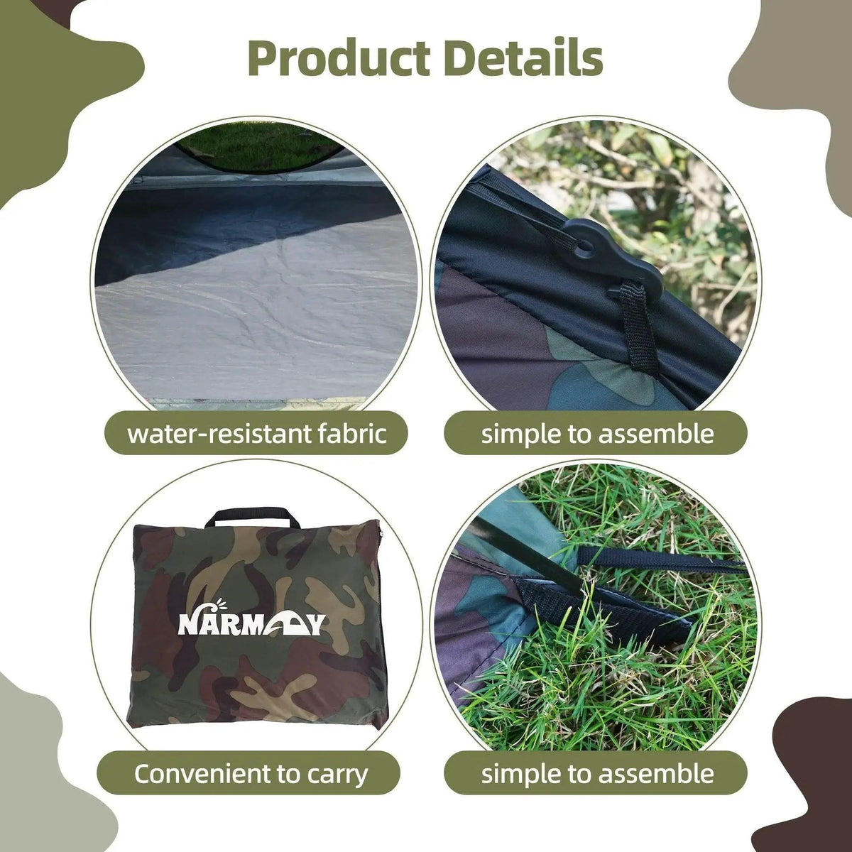  NARMAY Play Tent Camouflage Dome Tent for Kids Indoor Outdoor Fun -  ToylandEU™