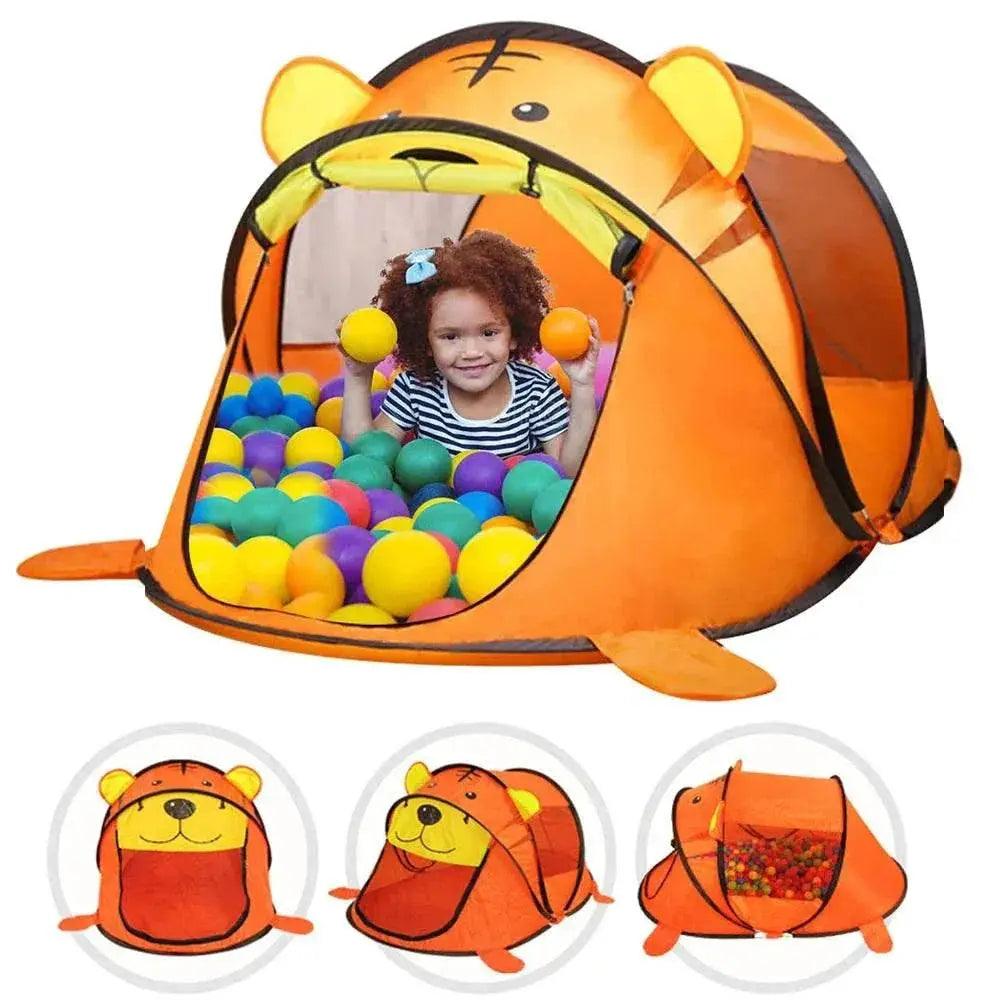  Portable Tiger Kids' Tent Cartoon Animal Play House Indoor Outdoor -  ToylandEU™