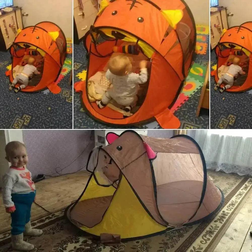  Portable Tiger Kids' Tent Cartoon Animal Play House Indoor Outdoor -  ToylandEU™