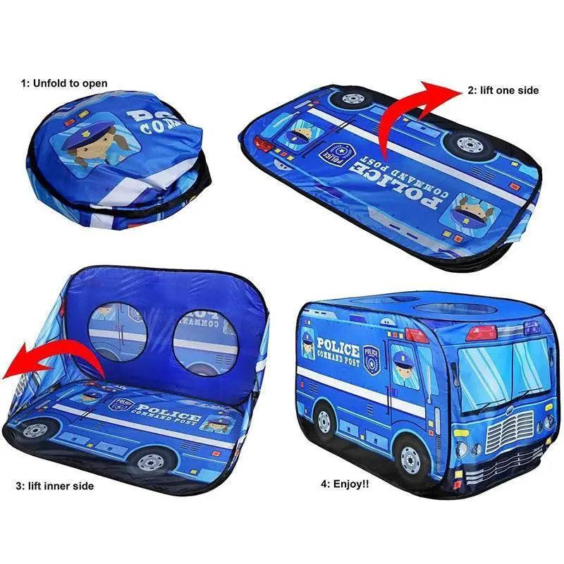  Foldable Game Play House Fire Truck Police Bus Tent Cloth -  ToylandEU™