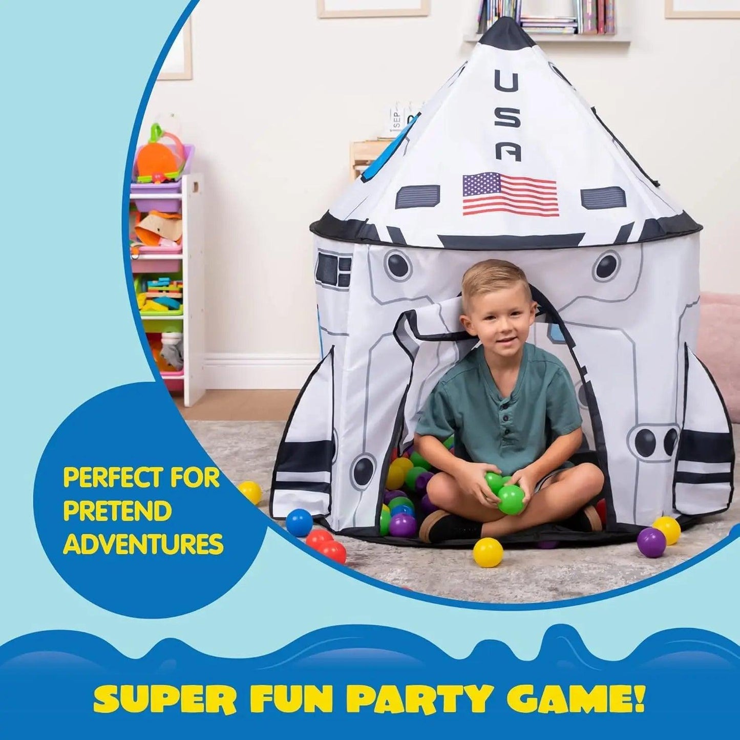  Joyfy Play Tent Rocket Ship For Kids Portable Tote -  ToylandEU™