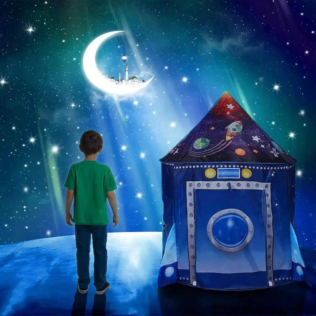  Rocket Ship Kids Tent Pop Up Play Toy Tent for Children -  ToylandEU™