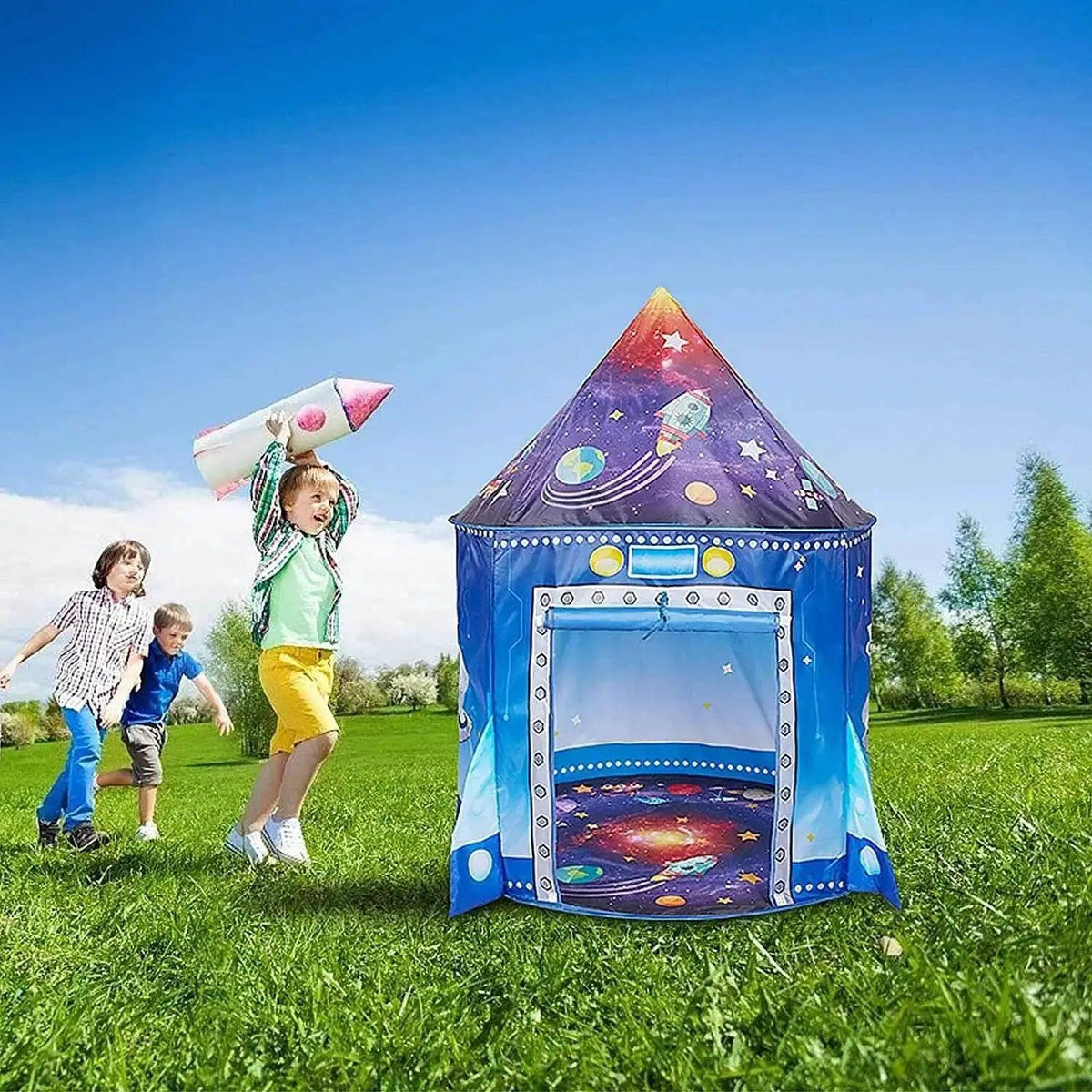  Rocket Ship Kids Tent Pop Up Play Toy Tent for Children -  ToylandEU™