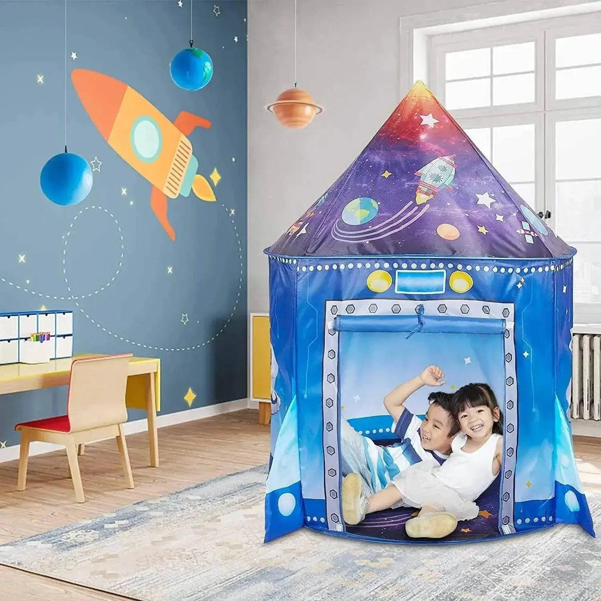  Rocket Ship Kids Tent Pop Up Play Toy Tent for Children -  ToylandEU™