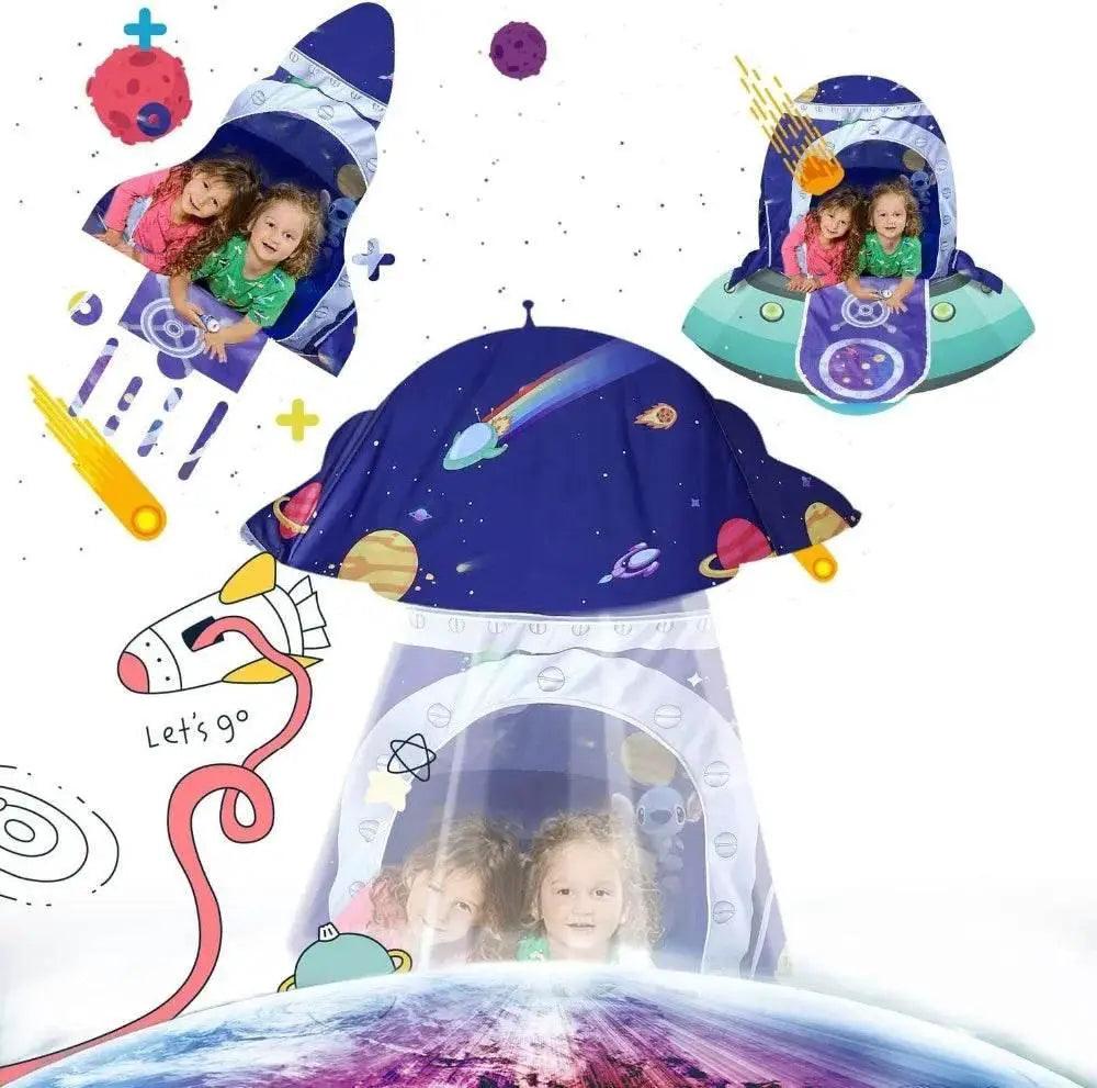  Rocket Ship Kids Tent Pop Up Play Toy Tent for Children -  ToylandEU™