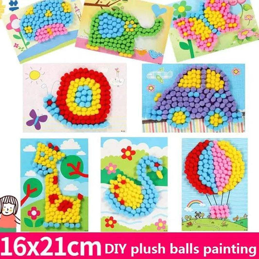  Kids Plush Ball Painting Stickers Set Unisex DIY Kit -  ToylandEU™