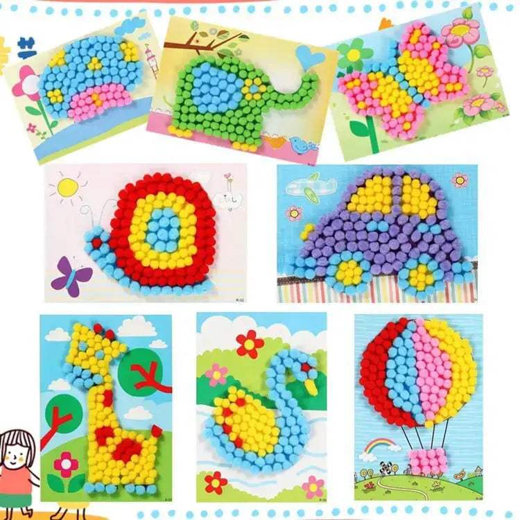 Kids Plush Ball Painting Stickers Set for DIY Crafts - ToylandEU