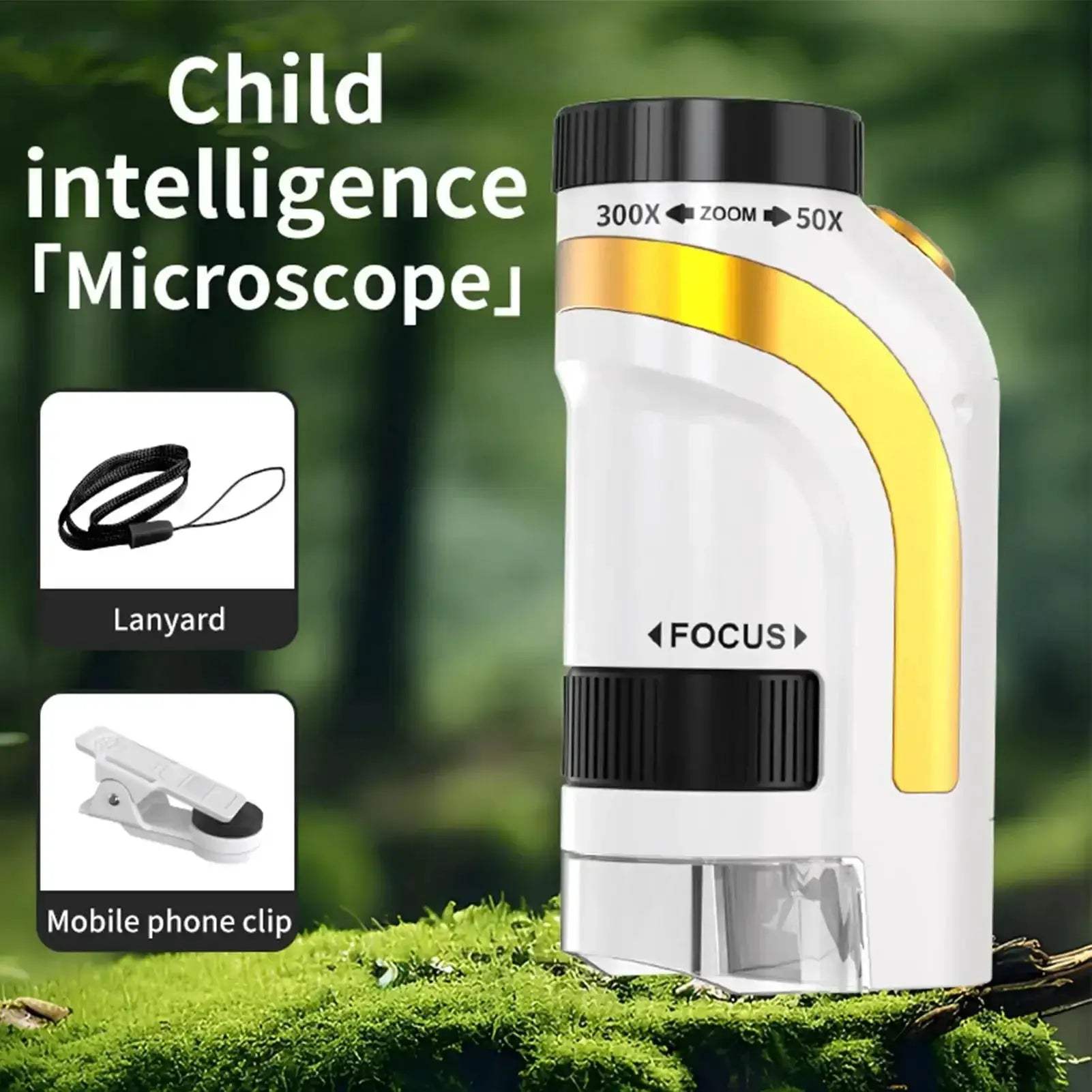 Kids Pocket Microscope 50x-300x Handheld Digital Microscope With LED Light - ToylandEU