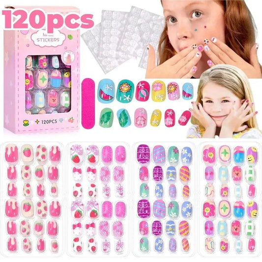  Kids Press On Nails Cartoon Acrylic Easy Fit 120Pcs -  ToylandEU™