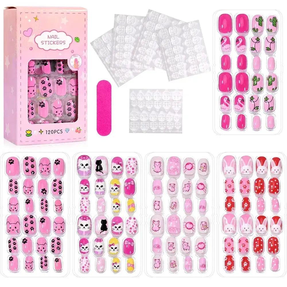  Kids Press On Nails Cartoon Acrylic Easy Fit 120Pcs -  ToylandEU™