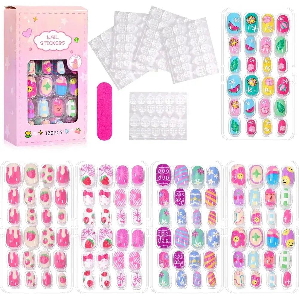  Kids Press On Nails Cartoon Acrylic Easy Fit 120Pcs -  ToylandEU™