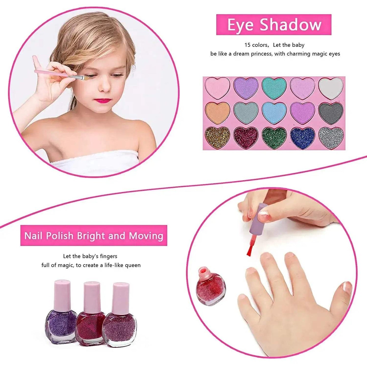 Kids Pretend Makeup Set Lipstick Eyeshadow Non Toxic - ToylandEU