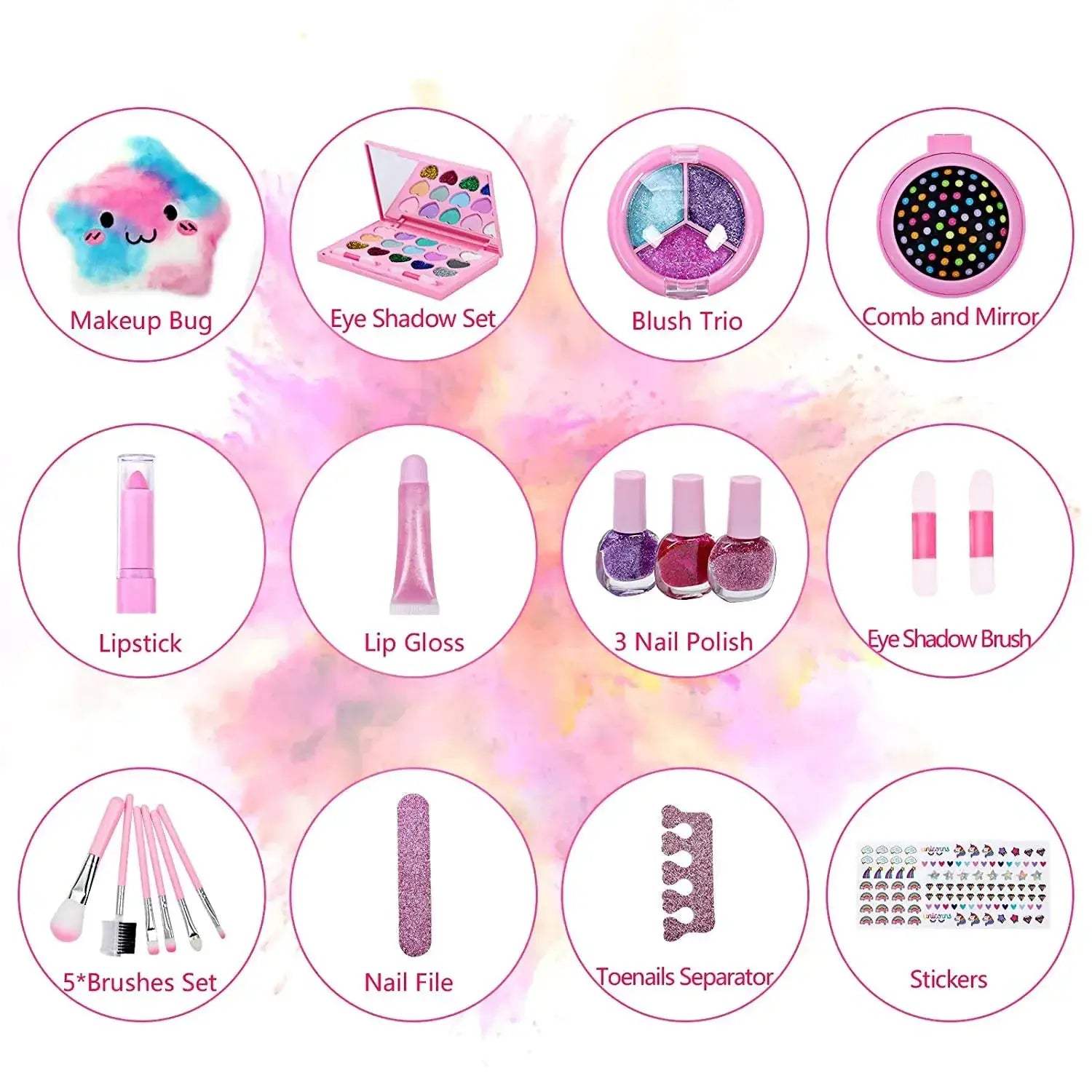 Kids Pretend Makeup Set Lipstick Eyeshadow Non Toxic - ToylandEU
