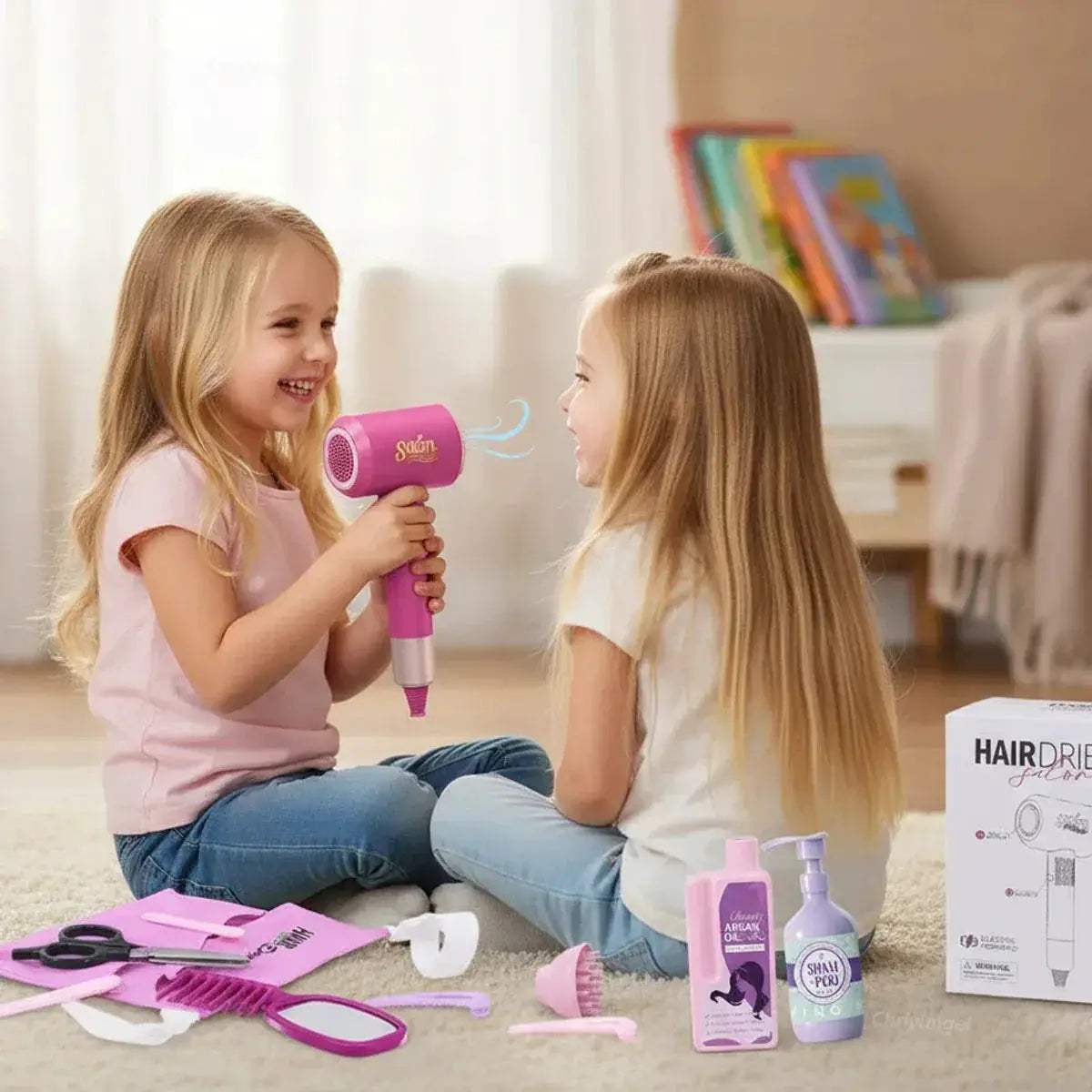 Kids Pretend Play Beauty Salon Set With Realistic Hair Dryer - ToylandEU